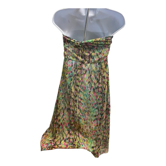 Bisou Bisou Multi-Colored High Low Dress Mrsp $80 EUC-Sheer - Picture 6 of 8